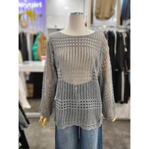 밸리걸 세이브존01 보트넥 시스루 그물  뜨개 니트 621030