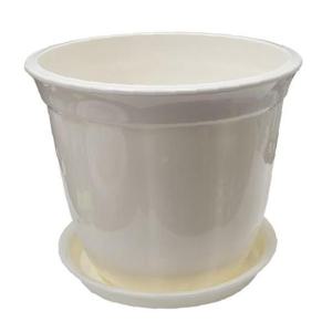 라인원형 백색 화분 도자느낌 플라스틱화분 7호