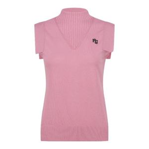 파리게이츠골프조끼 NQC 521D2SV502_PK 여성 골조직 믹스 패널 니트 베스트