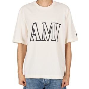 아미 26SS 남성 아미 파리 프린트 반팔티 화이트크림 UTS380 726 136