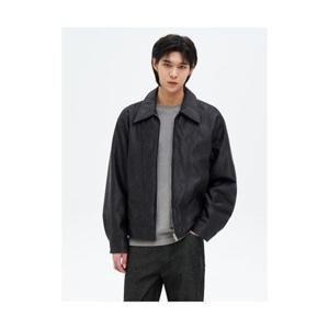 에잇세컨즈 8SECONDS 페이크 레더 버티컬 라인 점퍼 애쉬 42523ZLY44 404698