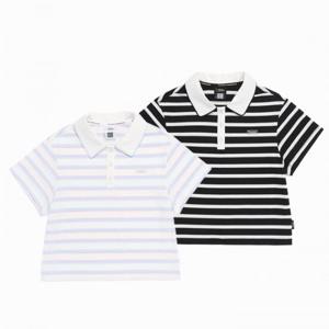 내셔널지오그래픽키즈  (K262GPL010) 여아 스트라이프 카라 반팔티셔츠