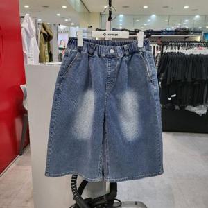 에어워크주니어 sh06 7부 스판데님 D/블루 원턱 버뮤다팬츠 R262B3132A