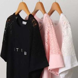 레이스 306I975S 빅사이즈 숄더 렛잇비 반팔티