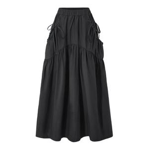 [탱커스]리본 끈 포인트 셔링 밴딩 롱 스커트 (TY2SK006L0)