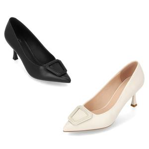 엘칸토 인텐스 여성 스퀘어 장식 원포인트 스틸레토 펌프스 7cm LCWD50I613