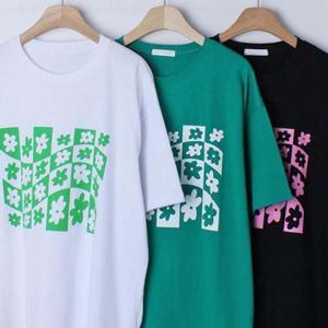 프린팅 306O400S 의류 반팔티 빅사이즈 플라워