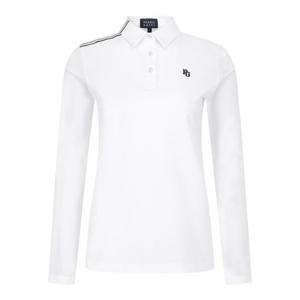 파리게이츠골프반팔티 NQC 521E2TO509_WH 여성 텍스처 믹스 배색 라인 티셔츠