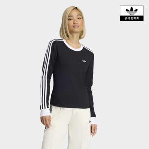 아디다스코리아공식 KD7964 3-스트라이프 롱 슬리브 슬림 핏 티셔츠
