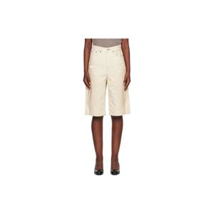 아크네 반바지 오프 화이트 디스트레스 데님 쇼츠 261129F088001