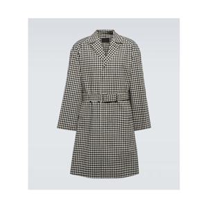 프라다 체크 코튼 트렌치 코트 P00758660