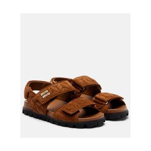 미우미우 퀼팅 스웨이드 샌들 P01148604