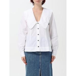 라프리마 가니 코튼 포플린 브이넥 FRILL 카라 셔츠 프릴 칼라 F5778 151