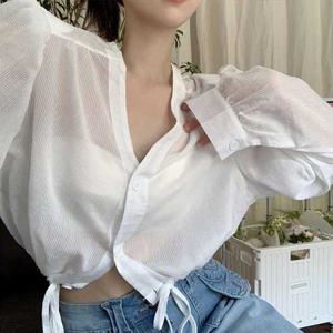 슈팅스타 / 브이넥 스트랩 포인트 크롭 가디건 셔츠 589739