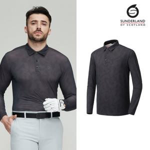 선덜랜드 남성 프린트 카라 긴팔티셔츠 - 16121TS44