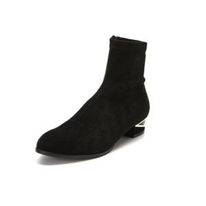 탠디 여성 베카치노 819723 W-652 샤무드스판 슬림핏 삭스 앵클부츠 블랙 3CM