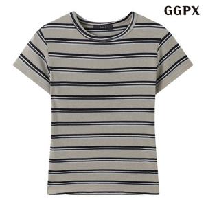 GGPX 클래식 단가라 슬림핏 반팔 티셔츠 (GQBLW016D)