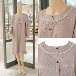 부드러운 면 80수 주자 하운드투스 잔꽃 여성 원피스 잠옷 VGN4373