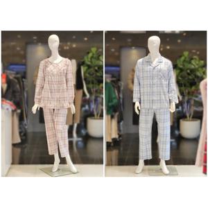 VIVIEN 60수 주자 체크프린트 여성 남성커플 파자마 잠옷 WP8791RMP8791A