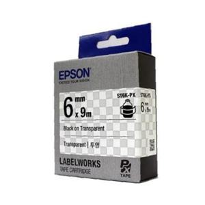 엡손 라벨테이프 ST6K-PX 투명 라벨기/6mmx9M 검정글씨 (1개)