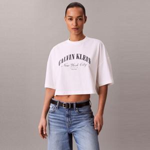 [캘빈클라인 진]여성 크롭드 박시 헤리티지 체스트 로고 티 47F813G