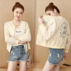 [의류] S04150 등프린팅 얇은 바람막이 숏점퍼 집업 여름점퍼