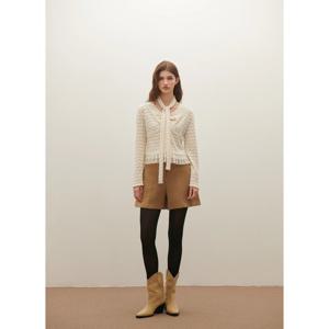 샤틴 리본 꼬임 레이스 기모 블라우스 (S254T252) S254T252