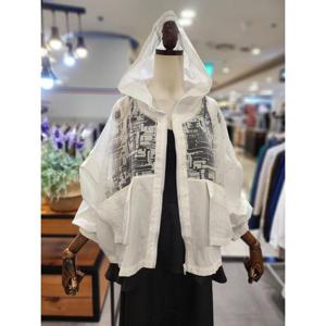 스테파니 세이브존01 후드 시스루 배색 점퍼 A26JK6205