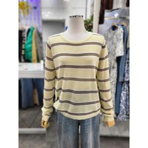 밸리걸 세이브존01 봄 여름 스트라이프 라운드 긴팔 니트 870240