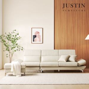 [저스틴퍼니처]아이드 천연면피 통가죽 3.5인 소파+스툴