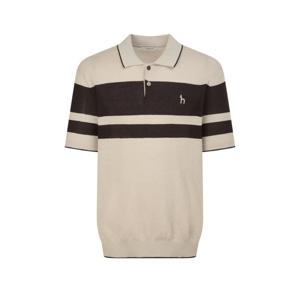 헤지스  26SS  남성 로고자수 면혼방 반팔 카라 니트 HZSW6B564I2