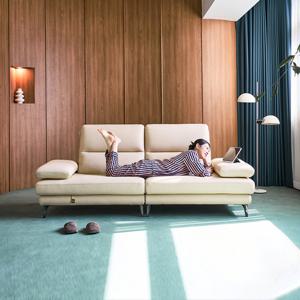 [다우닝] 루체 3인 전체 천연가죽 소파+스툴