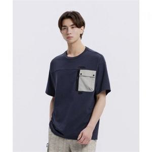 내셔널지오그래픽 N262MTS540 [NRN] 유틸리티 가슴포켓 세미오버핏 반팔 티셔츠 NAVY 450726