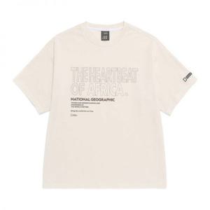 내셔널지오그래픽 N262MTS520 [NRN] 아프리카 레터링 세미오버핏 반팔 티셔츠 IVORY 448736
