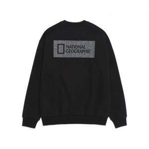 내셔널지오그래픽 N261USW810 블루핀 로고 세미오버핏 맨투맨 BLACK 448393