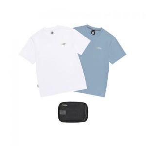 내셔널지오그래픽 N265UPA910 유니 메이스 기능성 2PACK 반팔 티셔츠 STEEL BLUE 448321