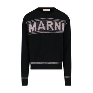 라프리마 마르니 맥시 로고 인타르시아 블랙 울 점퍼 GCMG0293Q1 UFH947 00N99