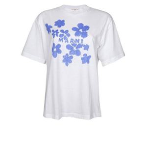 라프리마 마르니 데이지 가든 프린트 코튼 티셔츠 THJET49P09 USCX40 D2W01