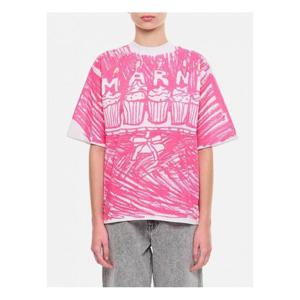 라프리마 마르니 핑크 케이크 프린트 티셔츠 THJE0263P9 USCX13 CUW01