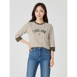 [프렐린][프렐린]레터링 자수 스팽글 티셔츠-RP3S0T233