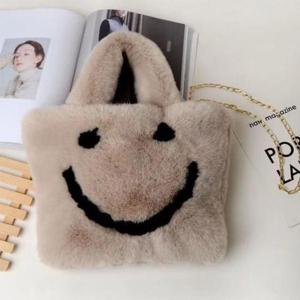 미니백 스마일 보송밍크 페이크퍼 미니 토트백(+메탈 스트랩)