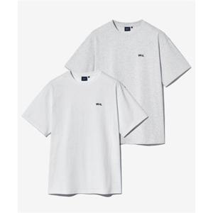 예일 YALE [16수 코마사] 2PACK 스몰아치 반팔티셔츠 화이트라이트그레이 YEM9SS302ALG 371814