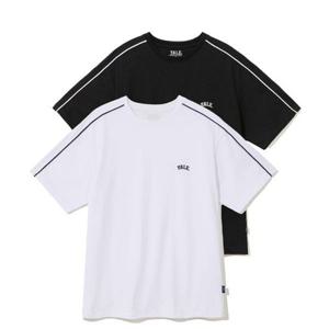 예일 YALE [COOL COTTON] 2PACK PIPING TEE WHITE BLACK YD02SS6532BK YEM9SS306ABK 372396