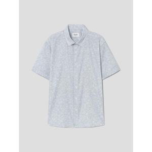 [갤럭시 라이프스타일] 경량 화섬 프린트 레귤러핏 반팔 셔츠  스카이 블루 (GC6465M13Q)