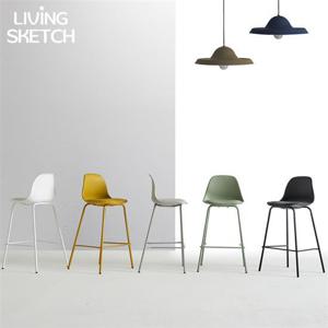 [리빙스케치] 뮤즈 본 홈바체어 슬림 업소용 카페용 높은 창가뷰 바의자