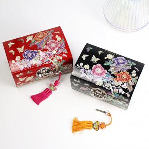 [박씨상방] 고급2단 나전굴림목단 6치 보석함 (선택) (장태복)