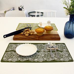 [샤이닝홈] 레이스 실리콘 식탁매트/러너 2P