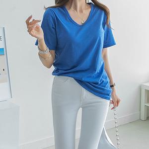 [나크21] (55~120) 슬라브 브이넥 티셔츠 KO12-T-02 /빅사이즈