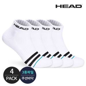 헤드 남성 스포츠파일 링글포인트 발목양말 4P_WH