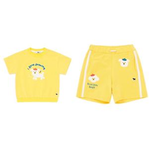 [블루독베이비] 25SS여름신상(YE)도기반소매스웨트셔츠B반바지세트 (453144120233202)